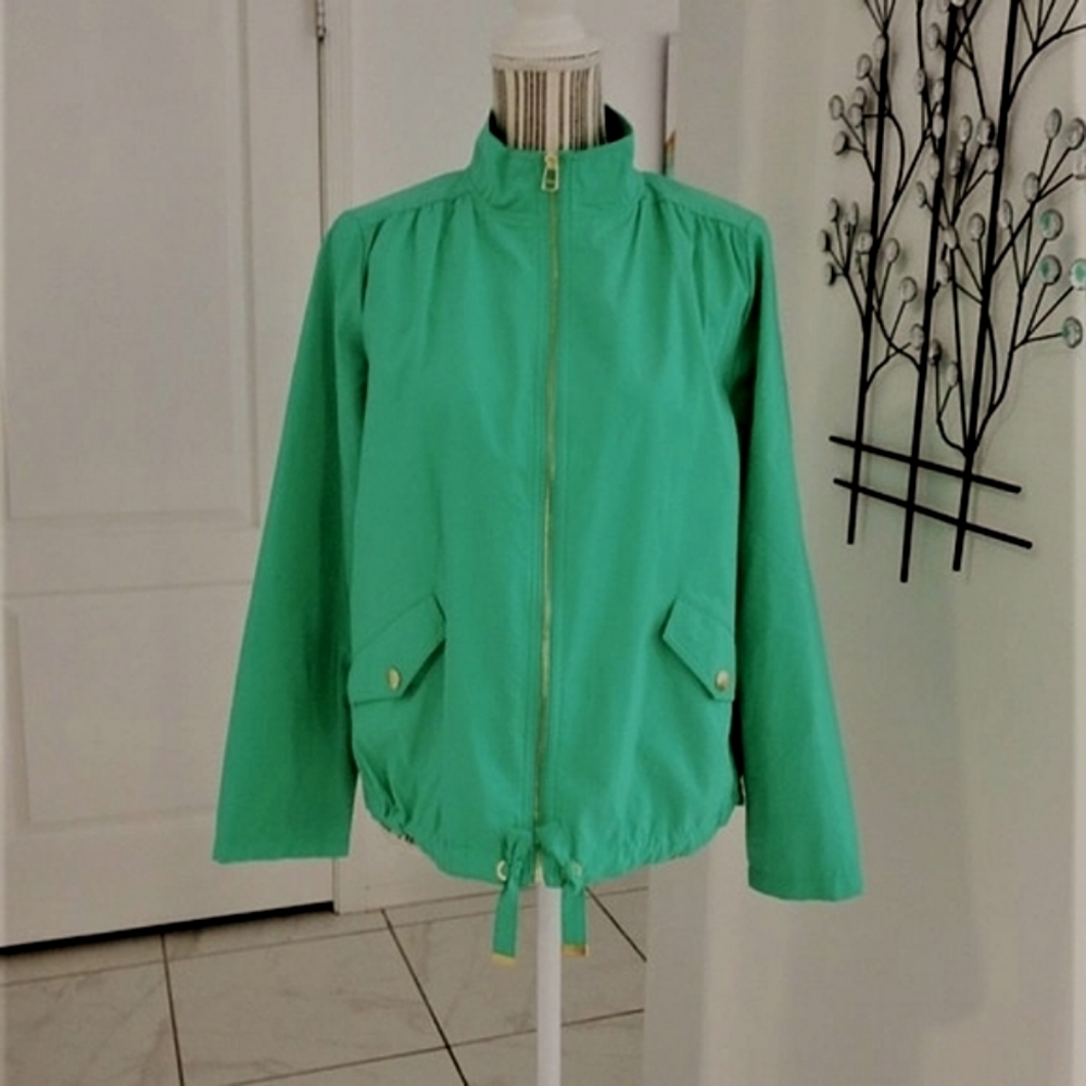 Zenergy by Chico's Spring Green Bomber Jacket